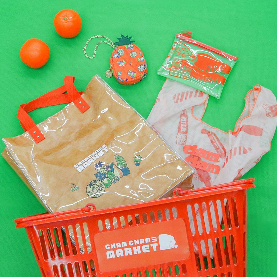 ACCOMMODECHAMCHAM MARKET/クラフトトートバッグ オレンジ | トート