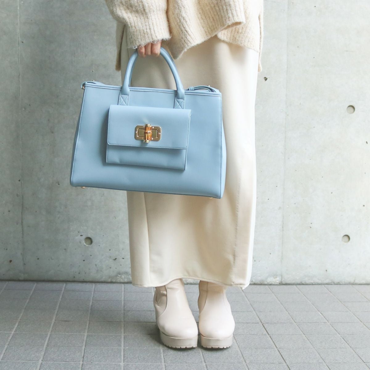 ACCOMMODEバンブーファンクションバッグ グレージュ | ショルダー