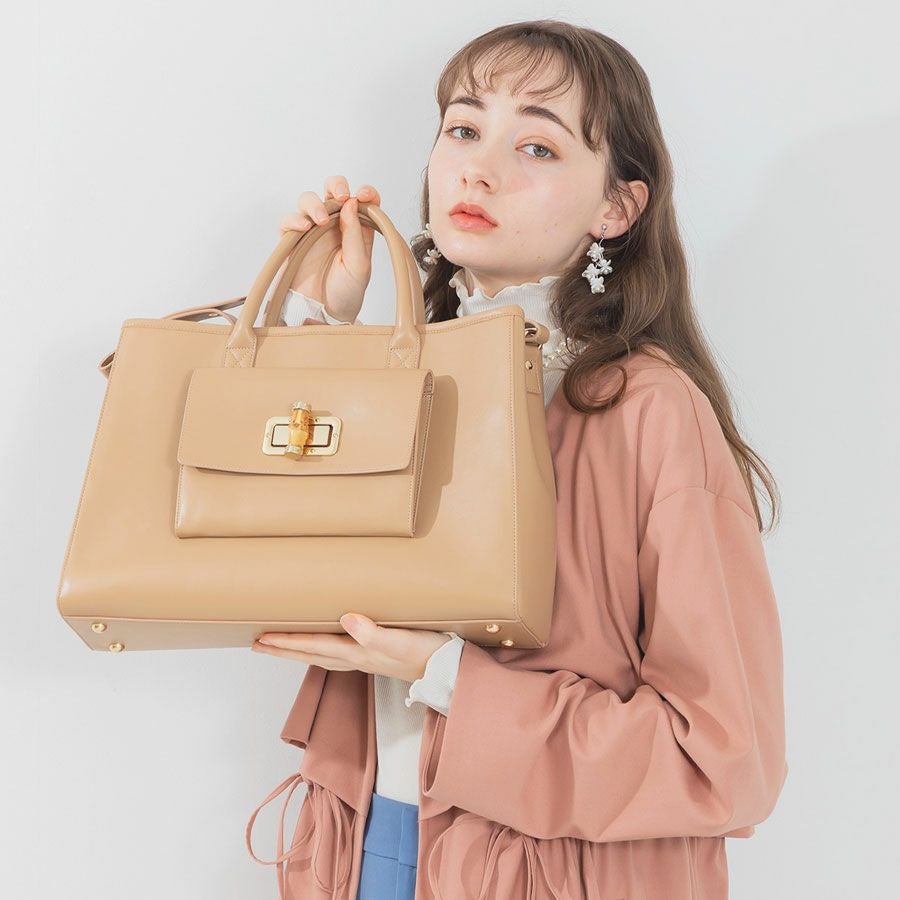 ACCOMMODEバンブーファンクションバッグ グレージュ | ショルダー