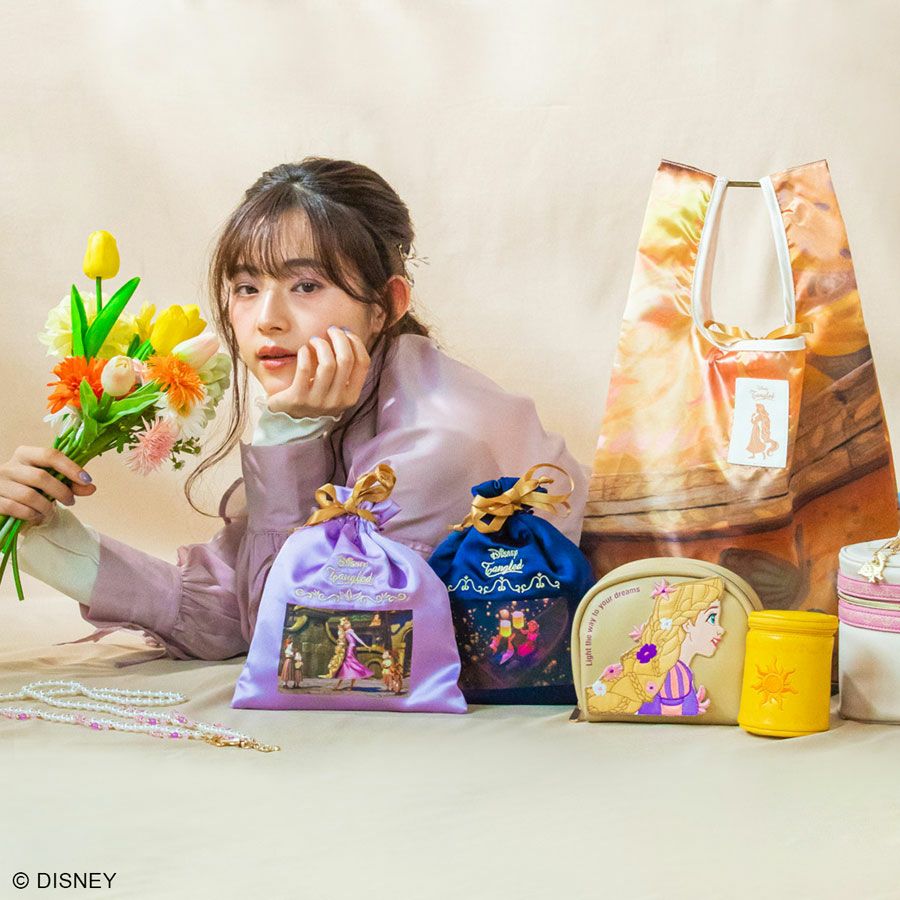 DISNEY COLLECTIONラプンツェル/パッチワークコスメポーチ ベージュ