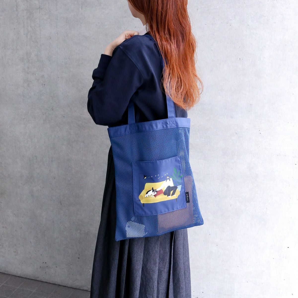 ACCOMMODEエリクリン/コンビメッシュトート ブルー | トートバッグ