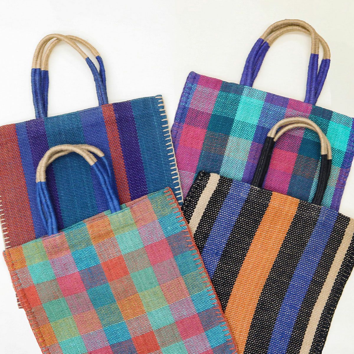 TARANGOTARANGO JUTE/ストライプトート ブラック | カゴバッグ