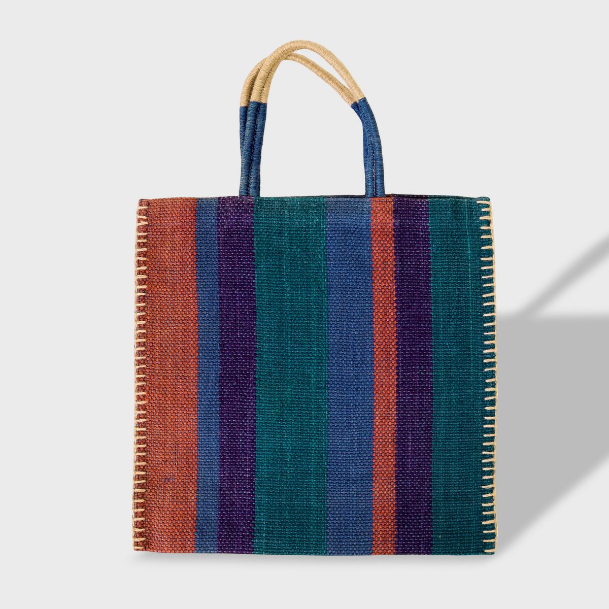 TARANGOTARANGO JUTE/ストライプトート ブラック | カゴバッグ
