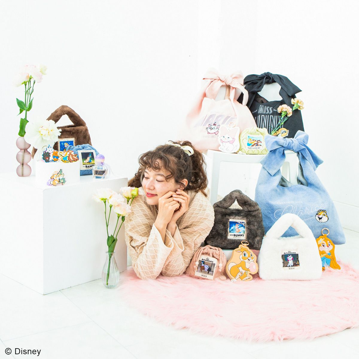 DISNEY COLLECTIONディズニー/ラベルファーショルダーバッグ ブラウン