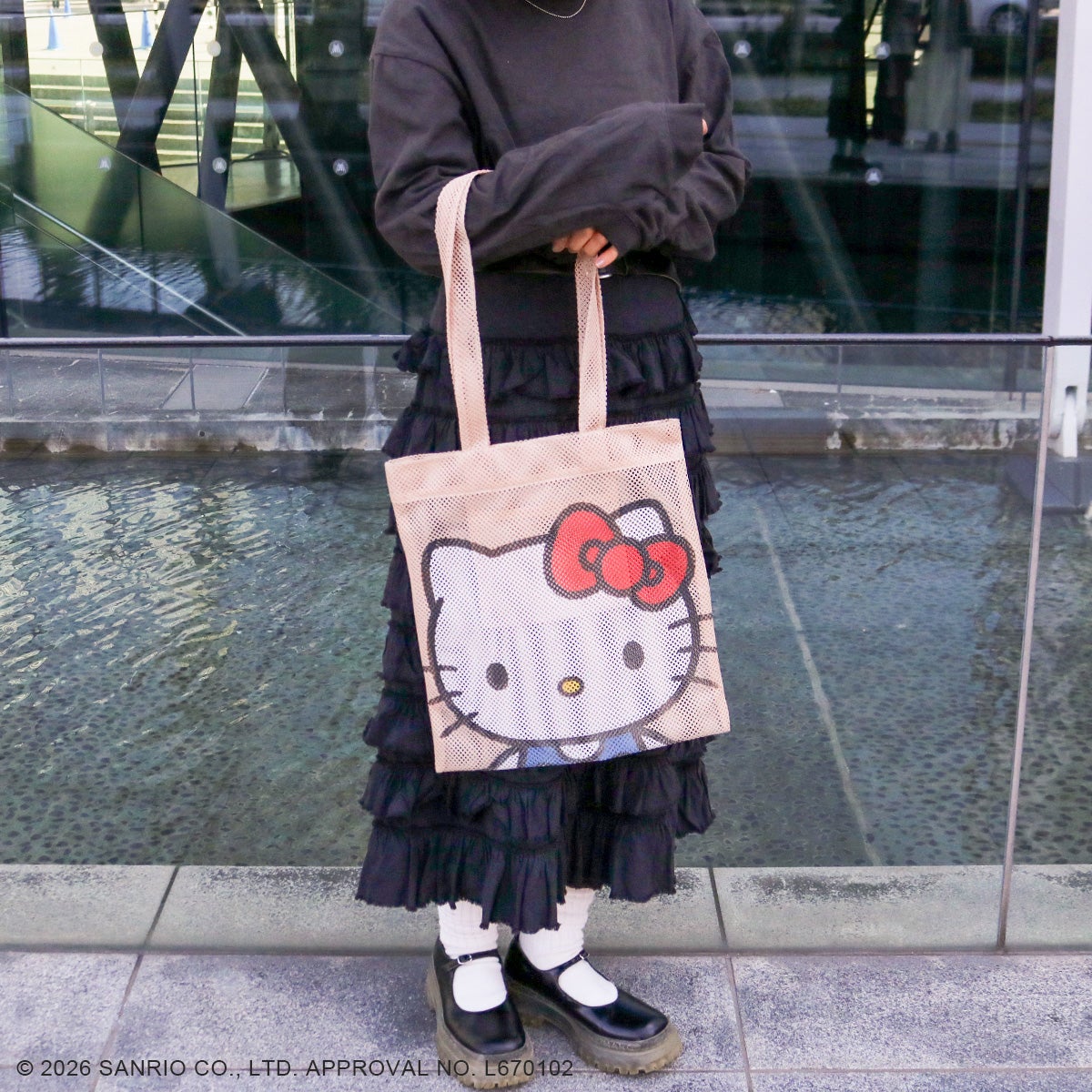 sanrioサンリオキャラクターズ/カラップ フェイスアップメッシュトート