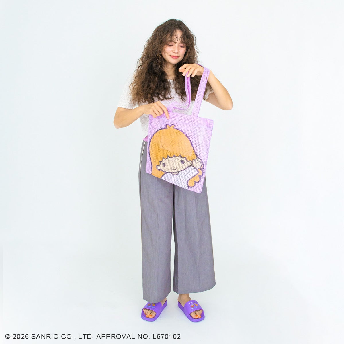 sanrioサンリオキャラクターズ/カラップ フェイスアップメッシュトート