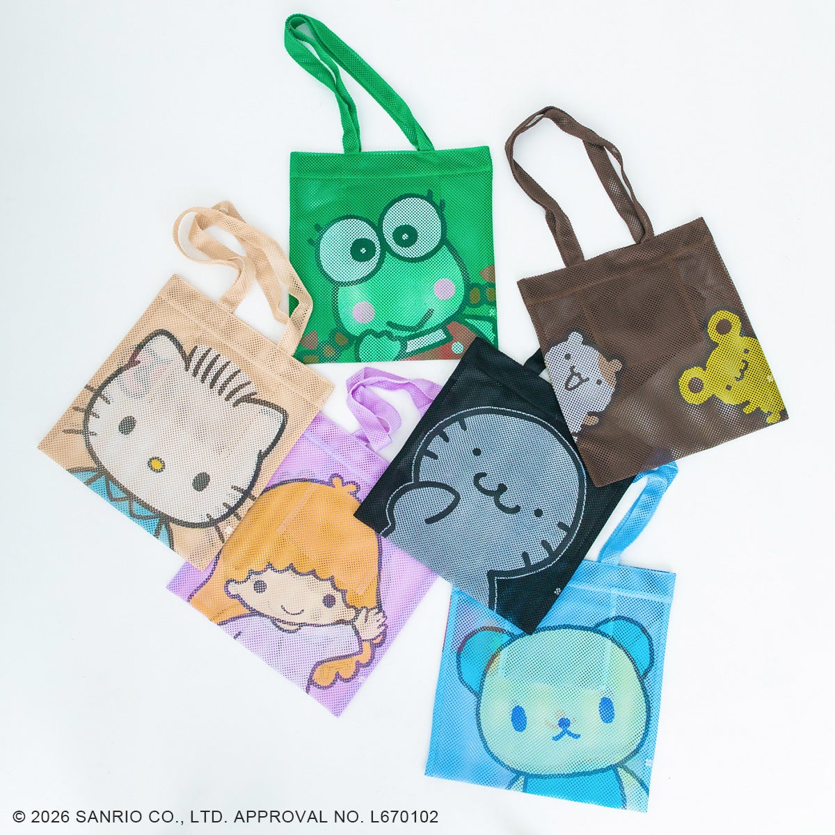 sanrioサンリオキャラクターズ/カラップ フェイスアップメッシュトート