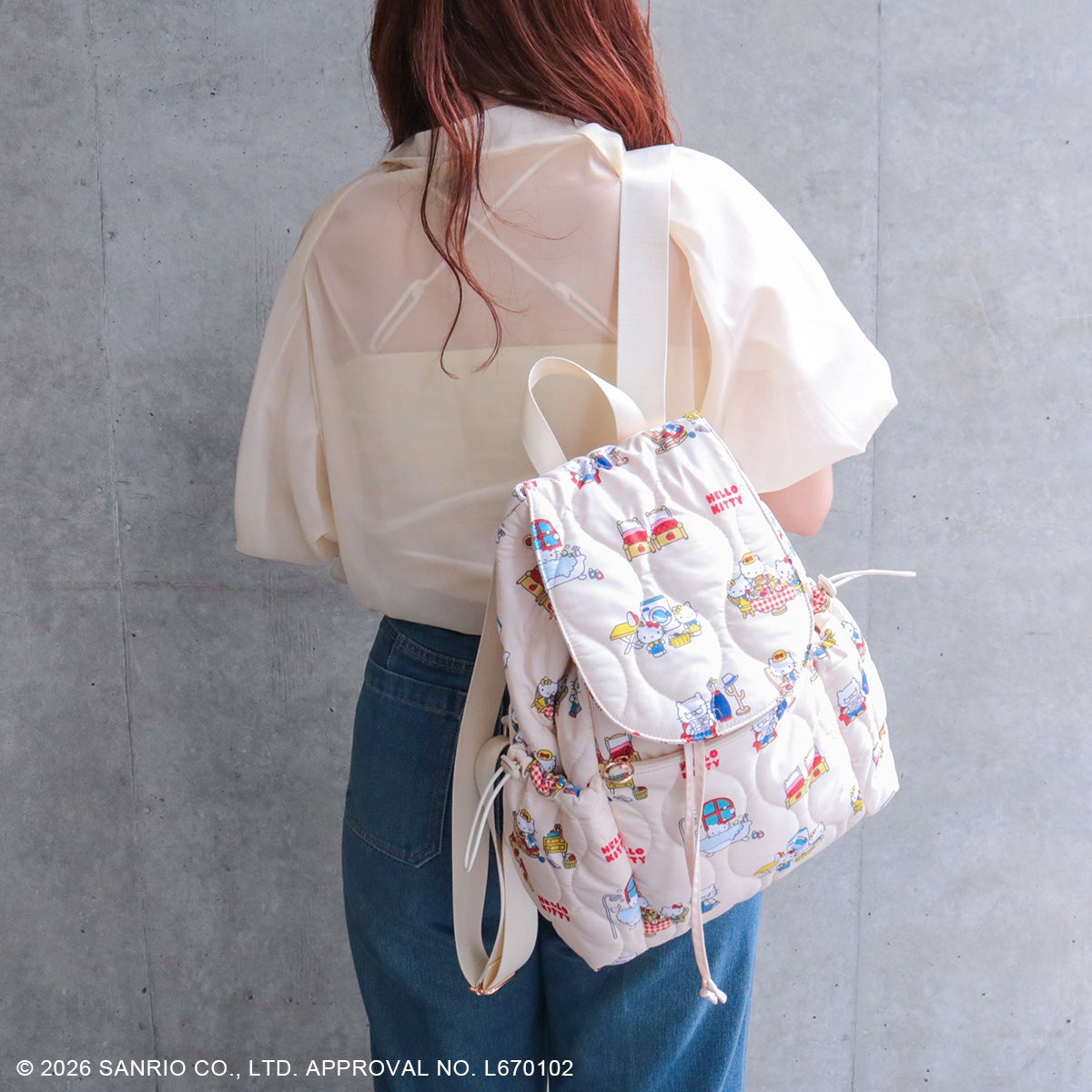 キティ キルティングバックパック ACCOMMODE アコモデ Sanrio sanrioハローキティ/キルティングバックパック アイボリー | バック