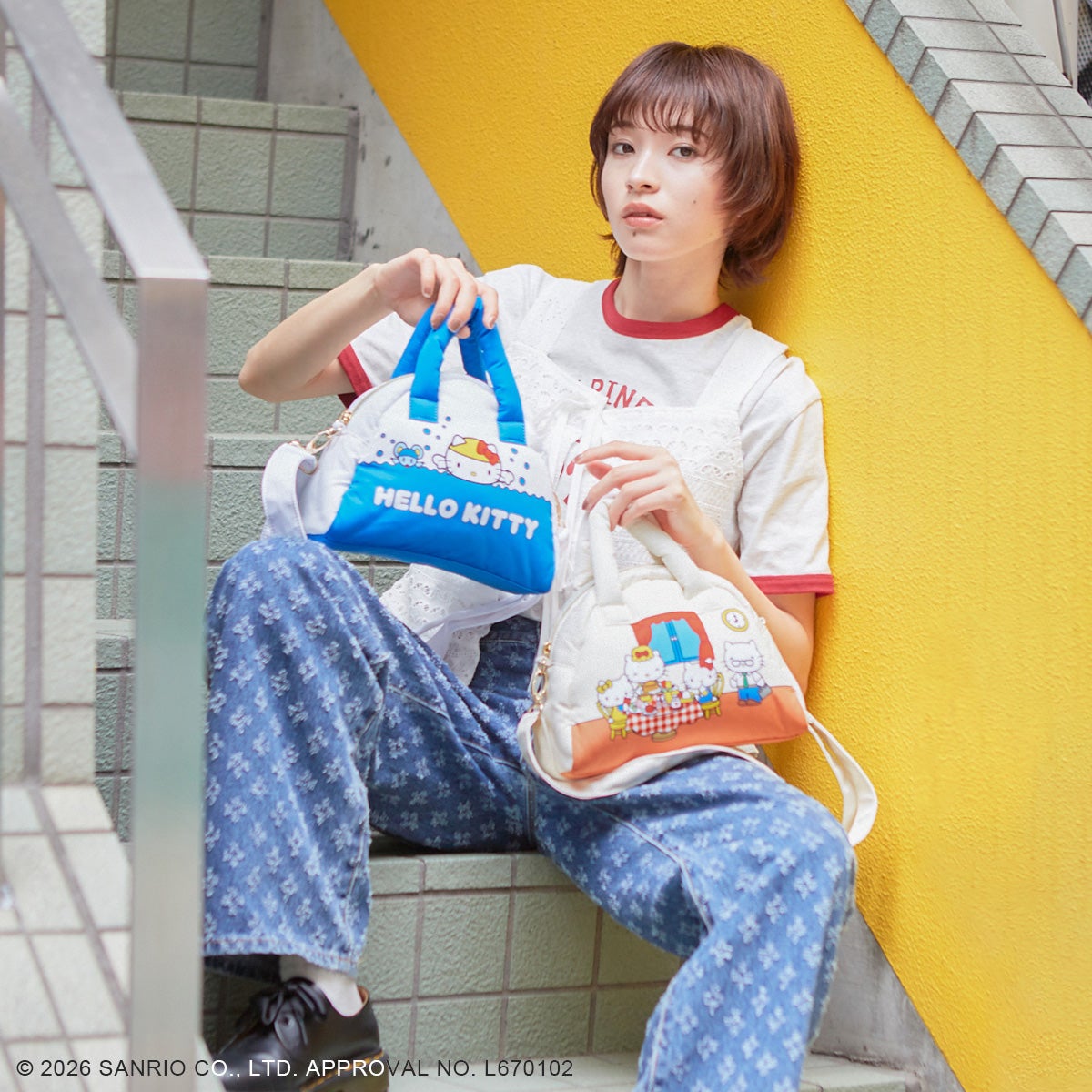sanrioハローキティ/パフボストンバッグ ブルー | ショルダーバッグ