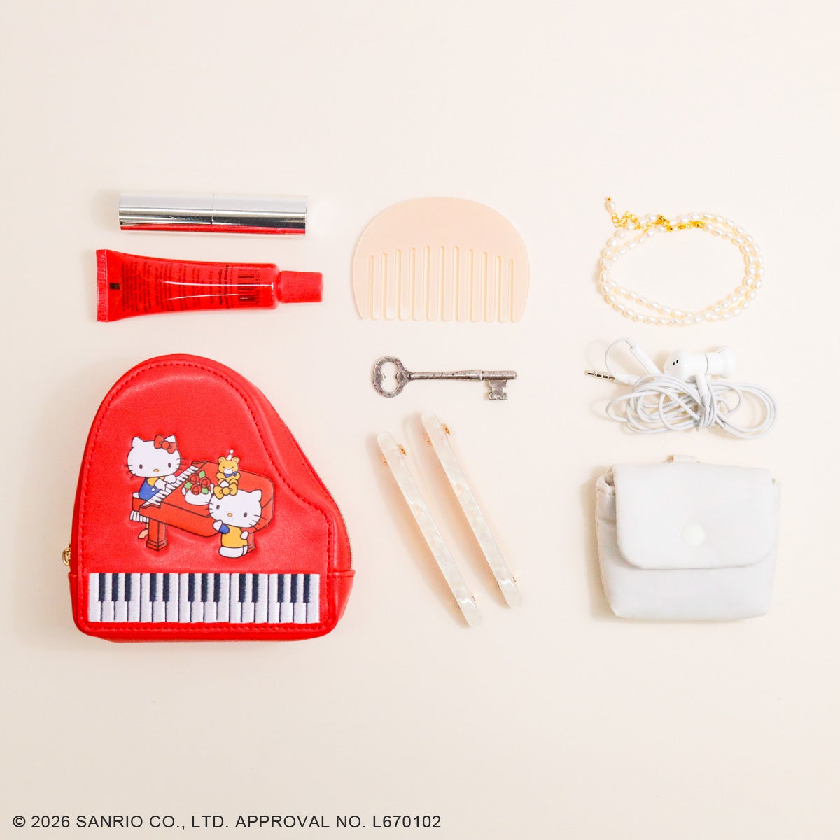 sanrioハローキティ/ピアノポーチ レッド | ポーチ | アコモデバッグ