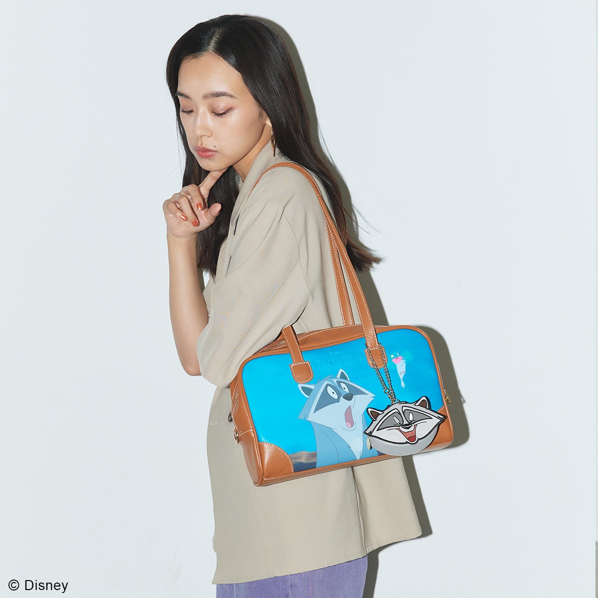 DISNEY COLLECTIONポカホンタス/グラフィックボストンバッグ ブラウン