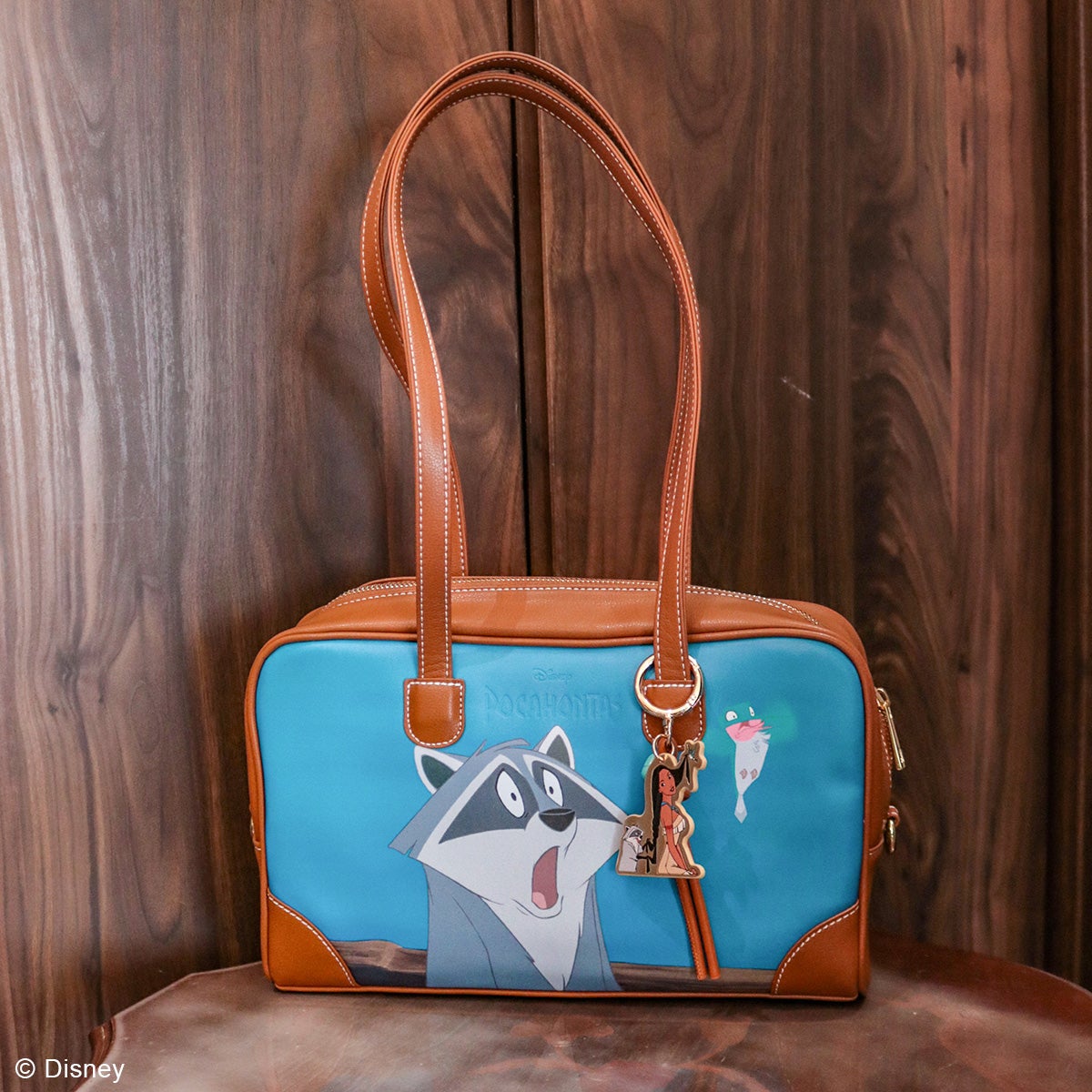 DISNEY COLLECTIONポカホンタス/グラフィックボストンバッグ ブラウン